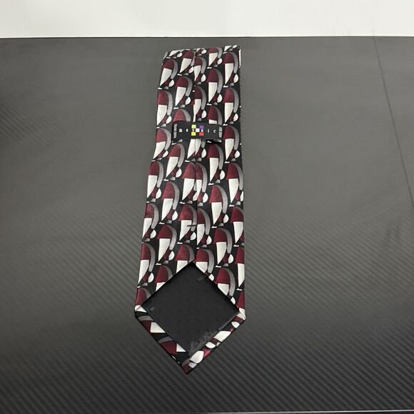 Mosaic Men's Silk Tie Geometric Patterns Handmade 100% Silk - 4" x 58" - Picture 4 of 8